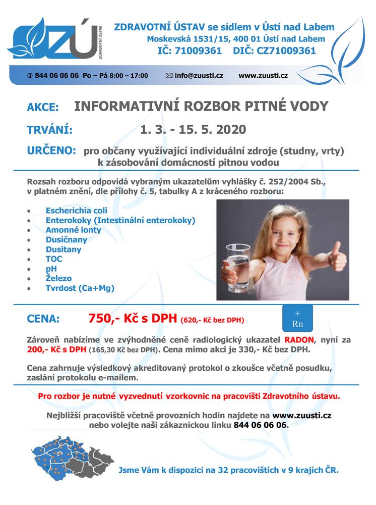 Informativní rozbor pitné vody 2020