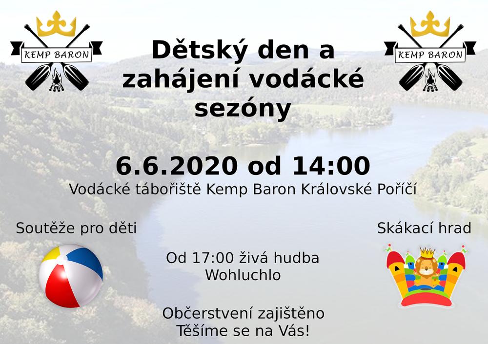 Zveme vás na zahájení vodácké sezóny a oslavu Dne dětí