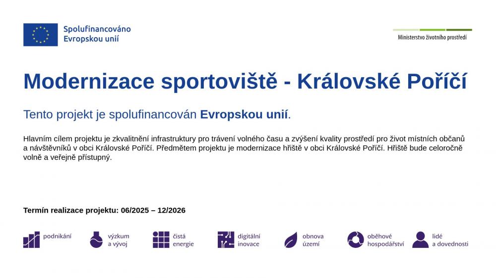 Modernizace sportoviště – Královské Poříčí