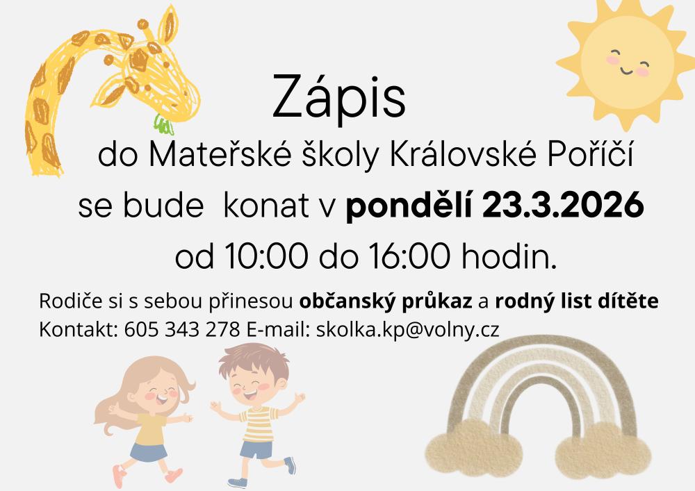 Zápis do mateřské školy 23. 3. 2026