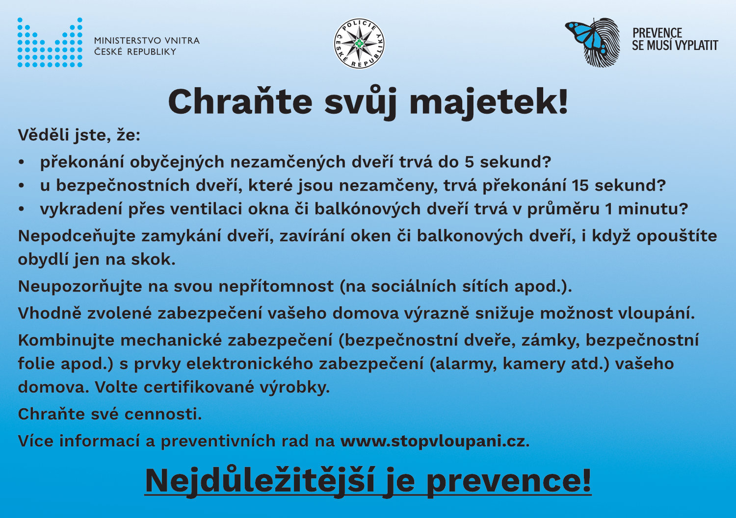 Chraňte svůj majetek! Informační leták